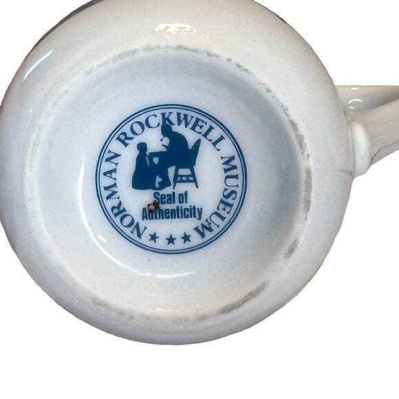 Norman Rockwell Vintage 1981 painted cups white w/ gold trim 5 unique mugs - Picture 5 of 16